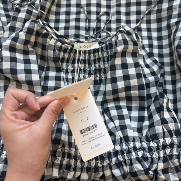 Doen Leslie Black and White Gingham Midi Dress - Picture 6 of 11